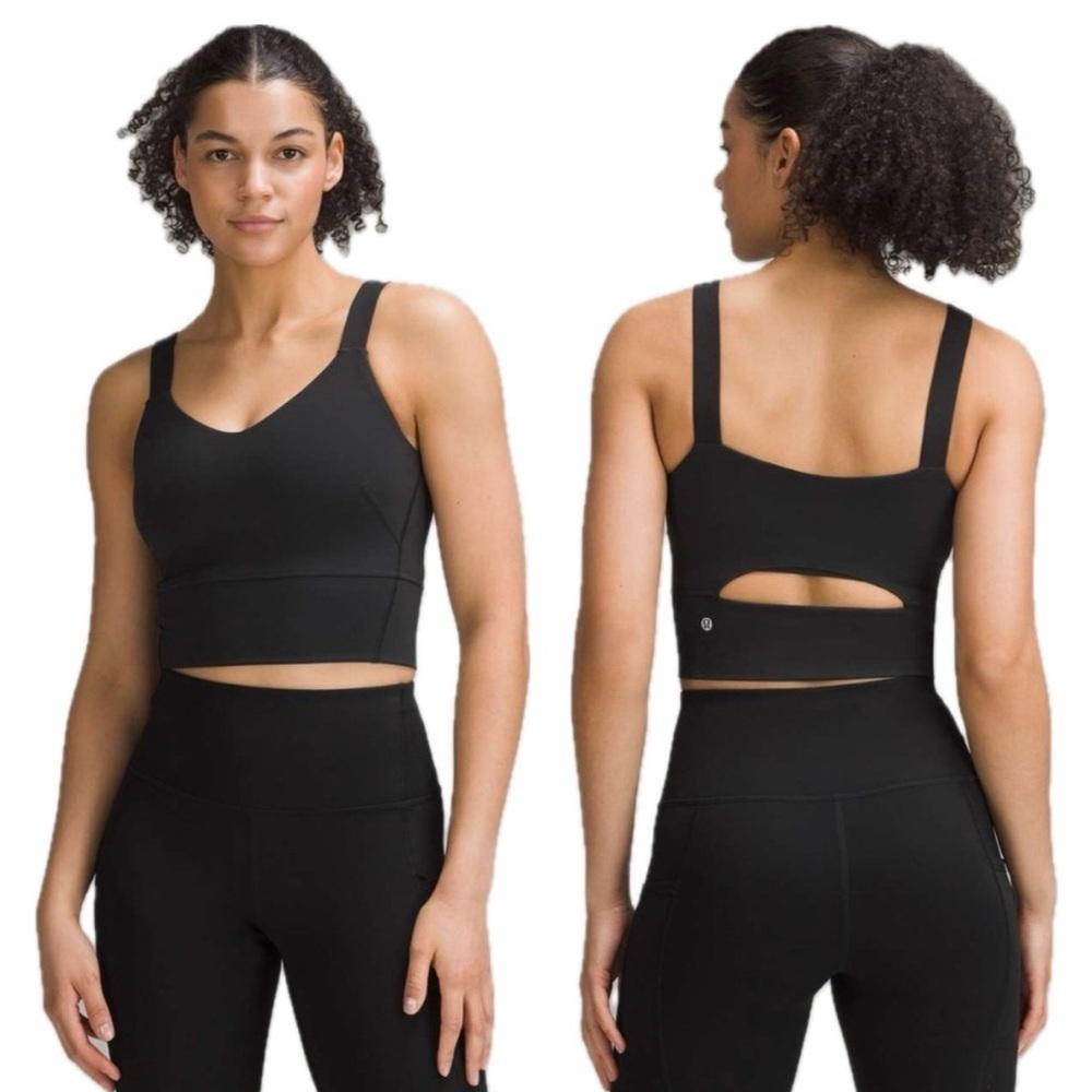 Lululemon Wunder Train Straight Strap Tank Bra Black Womens size 4
